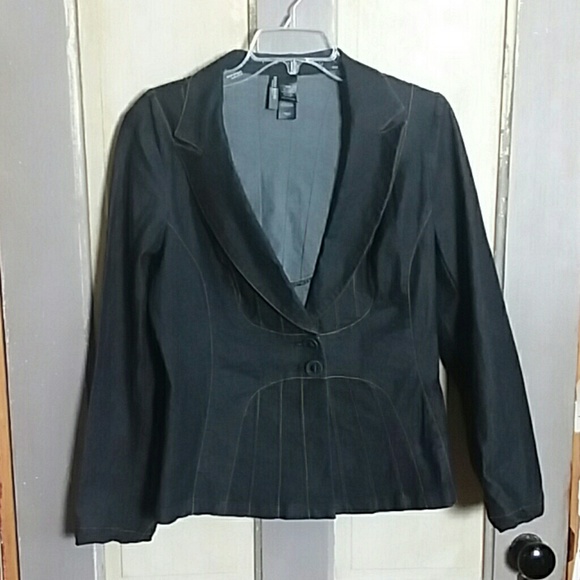 Bisou Bisou Jackets & Blazers - Bisou Bisou Dark Blue Denim Jacket